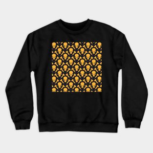 Yellow Skeleton Soldier Pattern Crewneck Sweatshirt